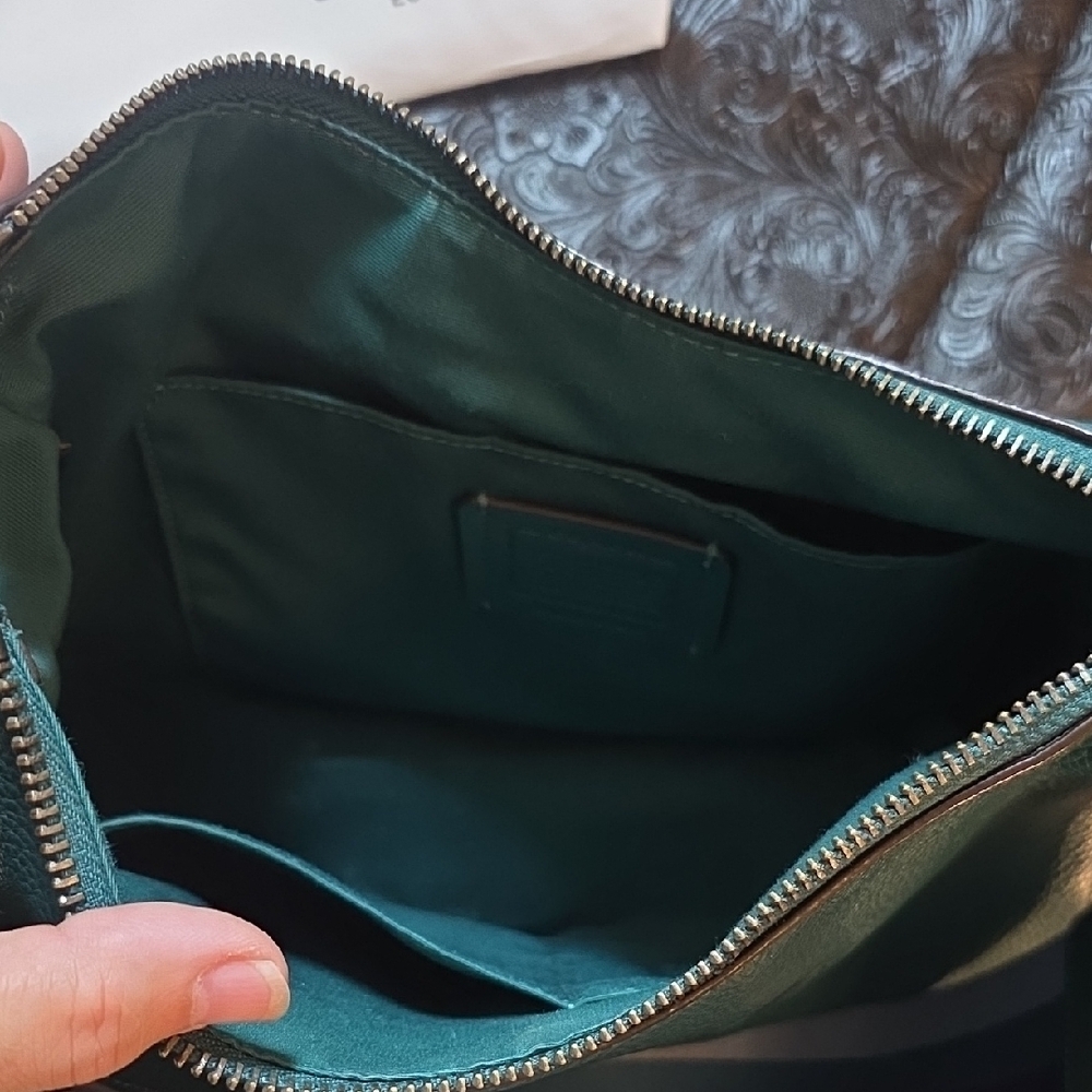 Coach Turquoise Leather Shoulder Bag Jes Hobo - Picture 6 of 9